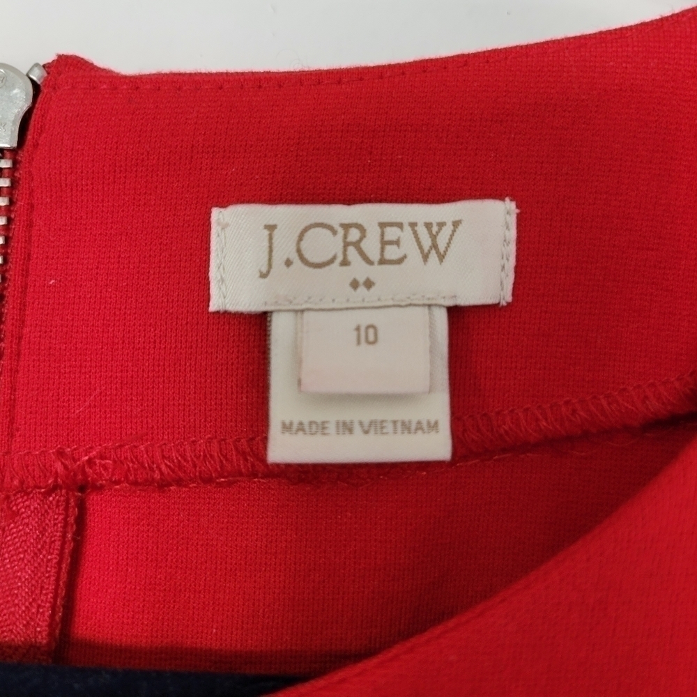 J. Crew Red Fitted Zip Ponte Dress Size 10 - Picture 6 of 9
